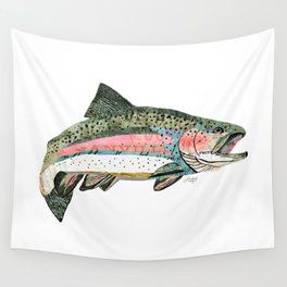 Rainbow Trout Collage Wall Tapestry
