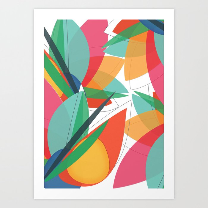 Abstract Multicolored Tropical Flower Bird Of Paradise