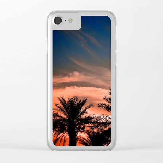 Palm Sunset Clear iPhone Case
