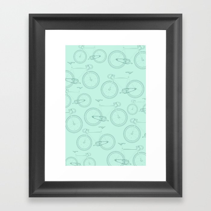 Bicycle Pattern Framed Art Print