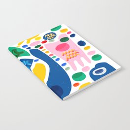 Abstract Shapes of Life Joyful Colorful Summer Decoration Pattern Art Notebook