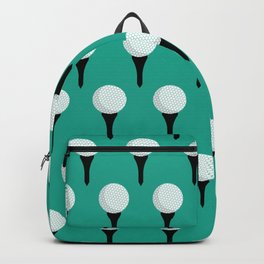 Golf Ball & Tee Pattern (Green) Backpack