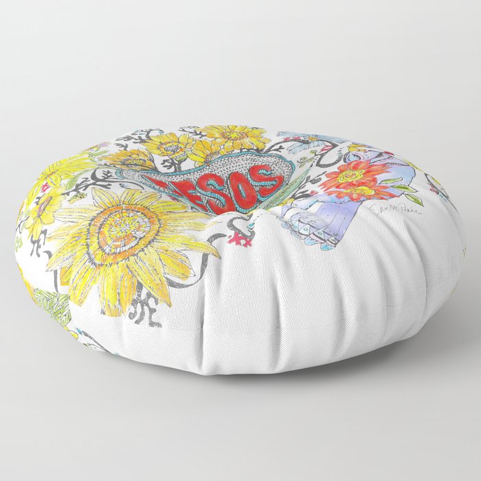 Calendula kisses Floor Pillow