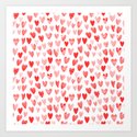 Watercolor heart pattern perfect gift to say i love you on valentines day Kunstdrucke