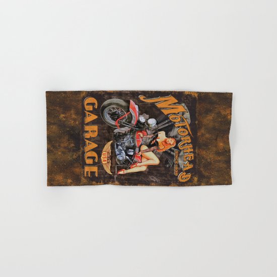 Motorhead Garage Vintage Poster Hand & Bath Towel