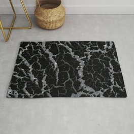 Cracked Space Lava - Glitter Silver Area & Throw Rug