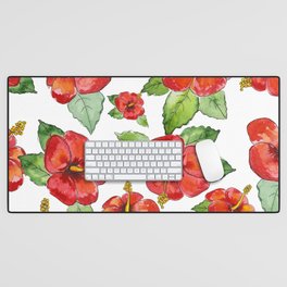 Hibiscus Floral Print Desk Mat