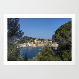 Silence Bay in Sestri Levante Art Print | Beach, Coast, Sestrilevante, Photo, Village, Italy, Landscape, Holiday, Blue, Italian 