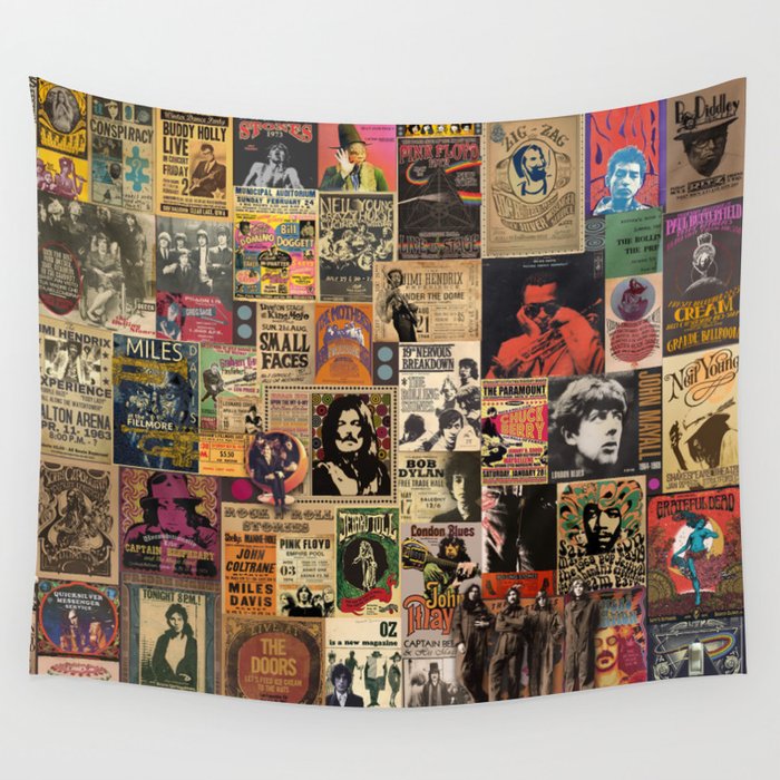 Rock n' Roll Stories revisited Wall Tapestry | Painting, Digital-painting, Painting, Legends, Music, Jazz, Rock-and-roll, Psychedelia, Attitude, Rock