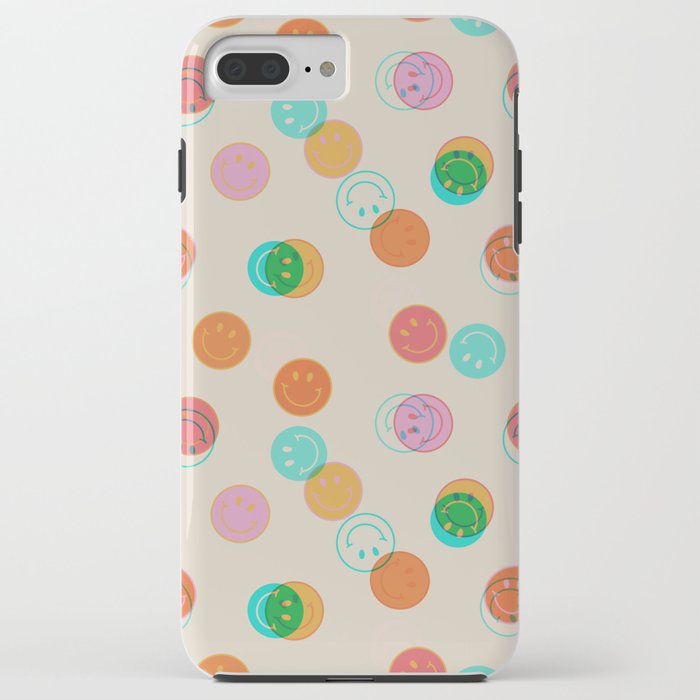 Happy Face Stamp Print iPhone Case