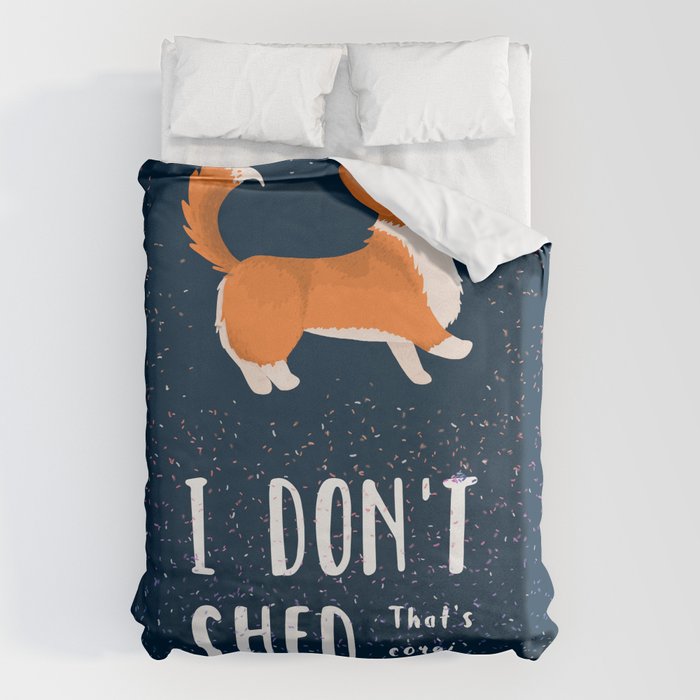 Corgi Glitter Pembroke Welsh Corgi Duvet Cover by Corinna
