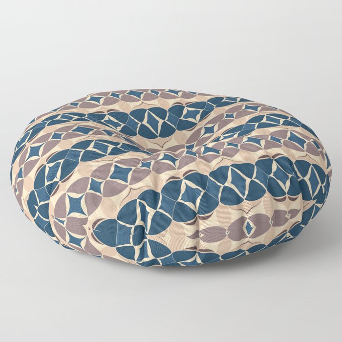 Modern abstract weave pattern - blue Floor Pillow