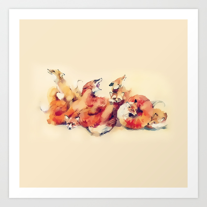 Fox Family Art Print By Rauros Society6