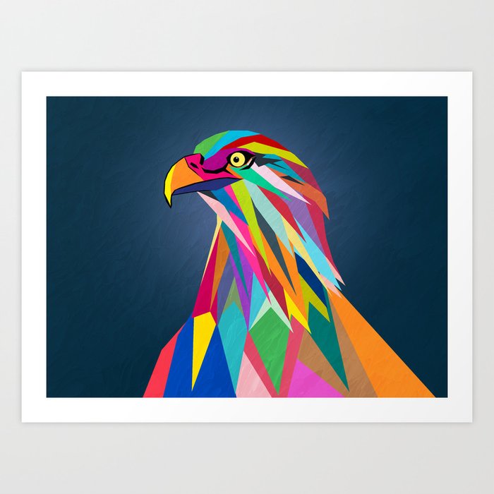 Eagle poly art  Art Print