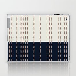 Spotted Stripes, Navy, Ivory and Light Terracotta Laptop Skin