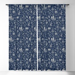 Pirate Play - Blue Blackout Curtain
