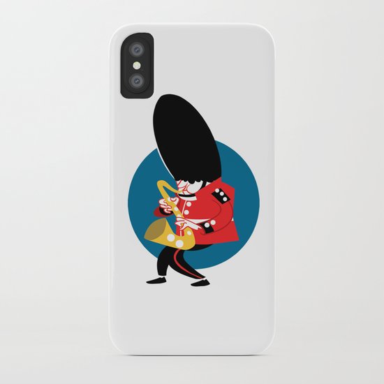 Soldier playing the saxophone iPhone Case