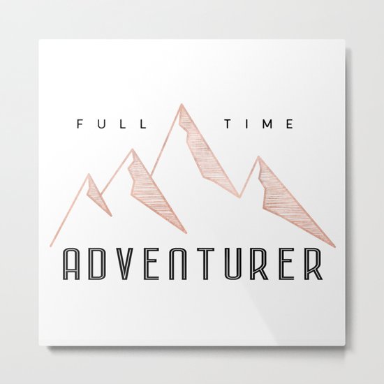 Full Time Adventurer Rosegold Mountains Metal Print