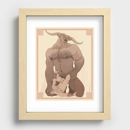 Theseus and the Minotaur - Not Safe For Work version. Recessed Framed Print