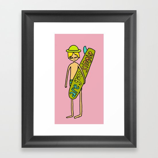 Single Fin Surf Dude Framed Art Print