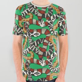 snakes green All Over Graphic Tee