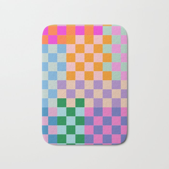 Checkerboard Collage Bath Mat Bath Mat