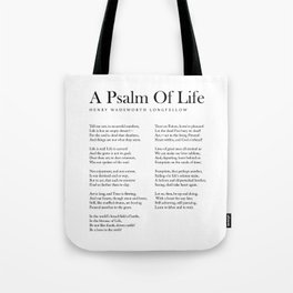 A Psalm Of Life - Henry Wadsworth Longfellow Poem - Literature - Typography Print 1 Tote Bag