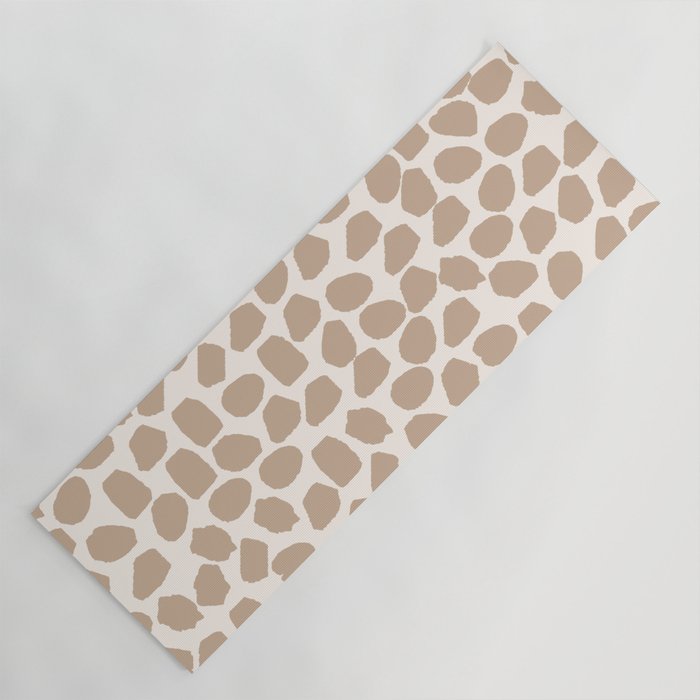 Ink Spot Pattern Buff Beige and Cream Yoga Mat