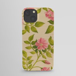 Pink Wild Rose on Wood Panel iPhone Case