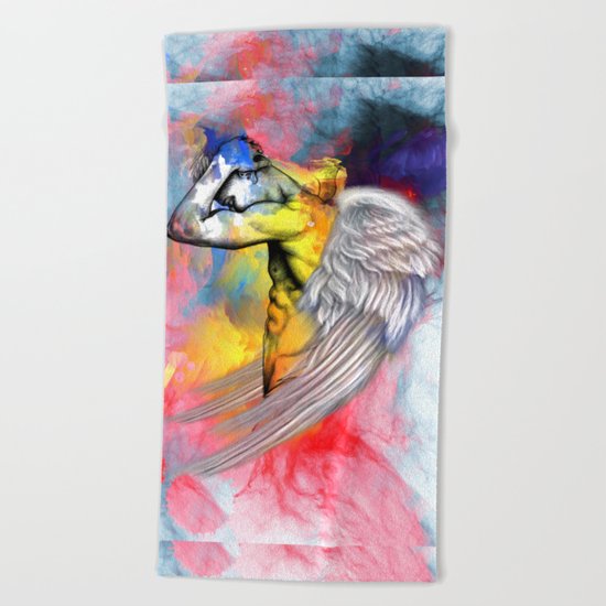 angel male nude Beach Towel