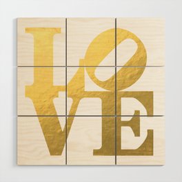 Love Gold Word Print Wood Wall Art