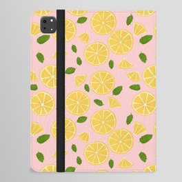 Yellow lemons- pink background iPad Folio Case