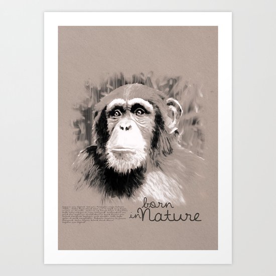 Chimpanzee (BornInNature) Art Print