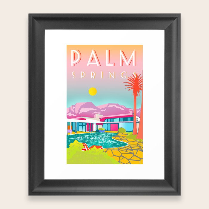 PALM SPRINGS Framed Art Print by Printy Bazaar Society6