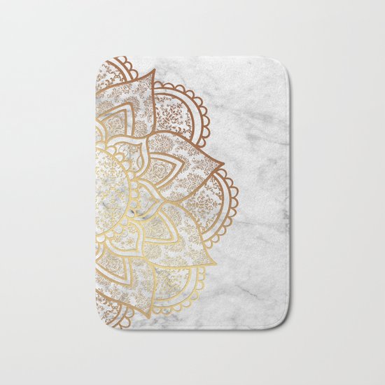 Mandala - Gold & Marble Bath Mat
