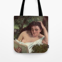 A Young Woman Reading, 1866-1868 by Gustave Courbet Tote Bag