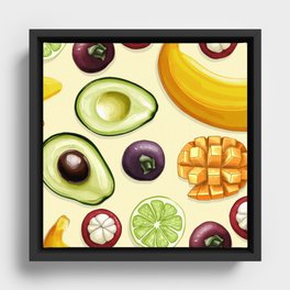 Tropical fruits Framed Canvas