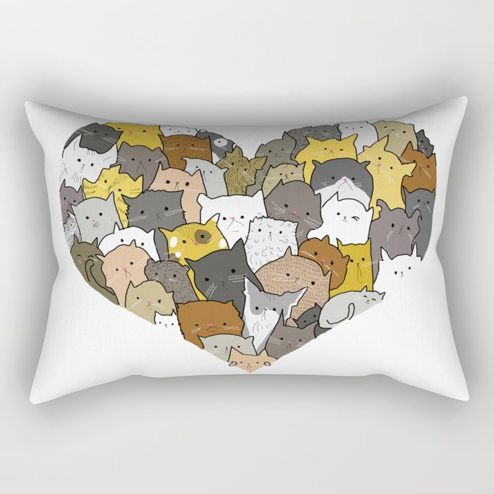 I Love Cats Rectangular Pillow