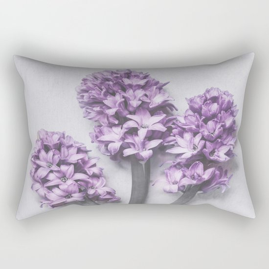 Three Light Purple Hyacinths Rectangular Pillow
