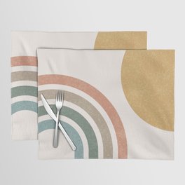 Mid Century Colorful Sun & Rainbow Placemat