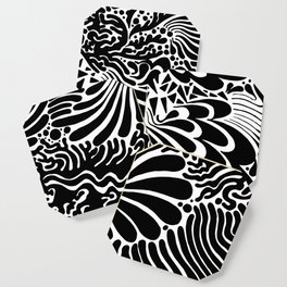 MARY ZOLES DESIGN - Düsseldorf - Abstract Black White Design Ink Illustration Art (P12 917) Coaster