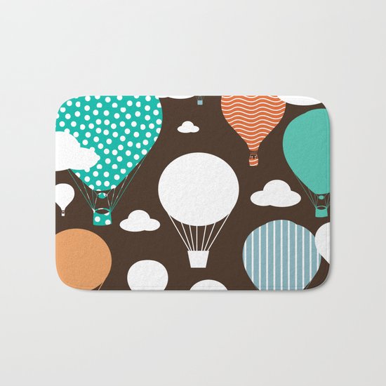 Hot air balloon chocolate Bath Mat