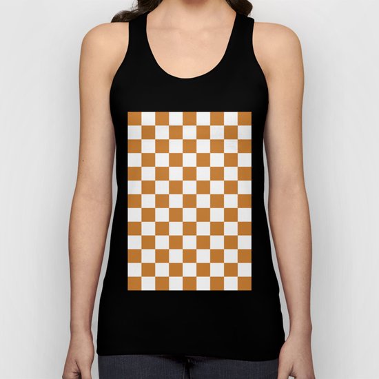 Checker (Bronze/White) Unisex Tank Top