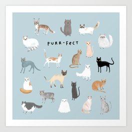 Purr-fect Cats Pattern Art Print