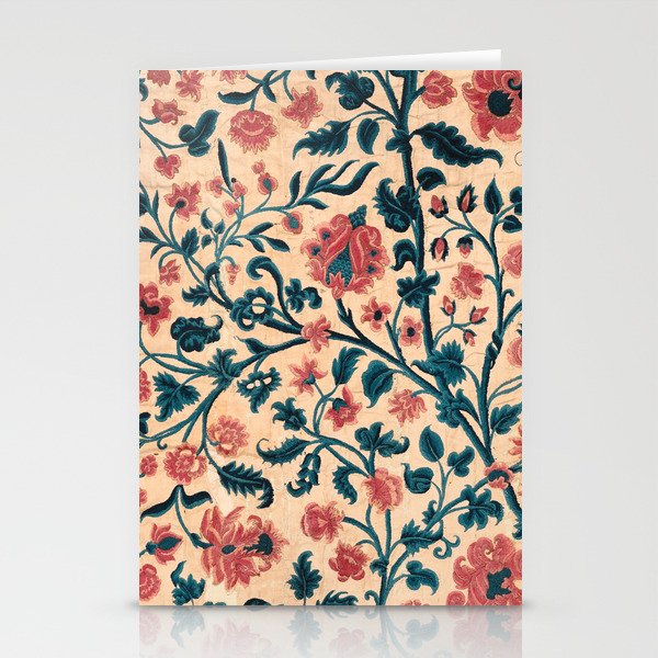Antique Distressed Pink Floral and Vine Stationery Cards