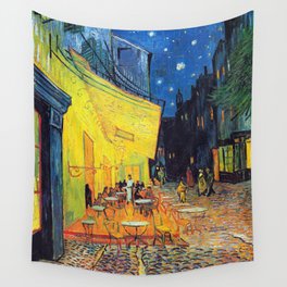Vincent Van Gogh - Cafe Terrace at Night (new color edit) Wall Tapestry