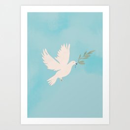 Dove of Peace with Olive Branch Art Print
