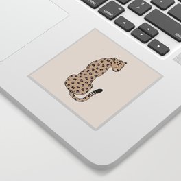 Cheetah with pink spots animal print Sticker