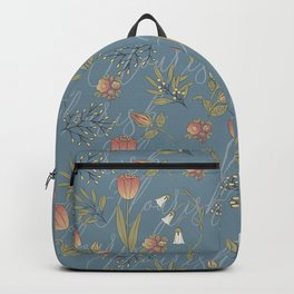 Blue Spring Flower, Spring Pattern, spring florals, flower pattern, flower surface pattern Backpack