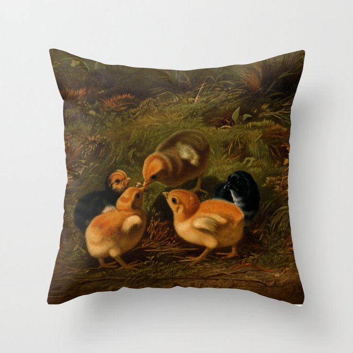 Baby Chicks Art Throw Pillow